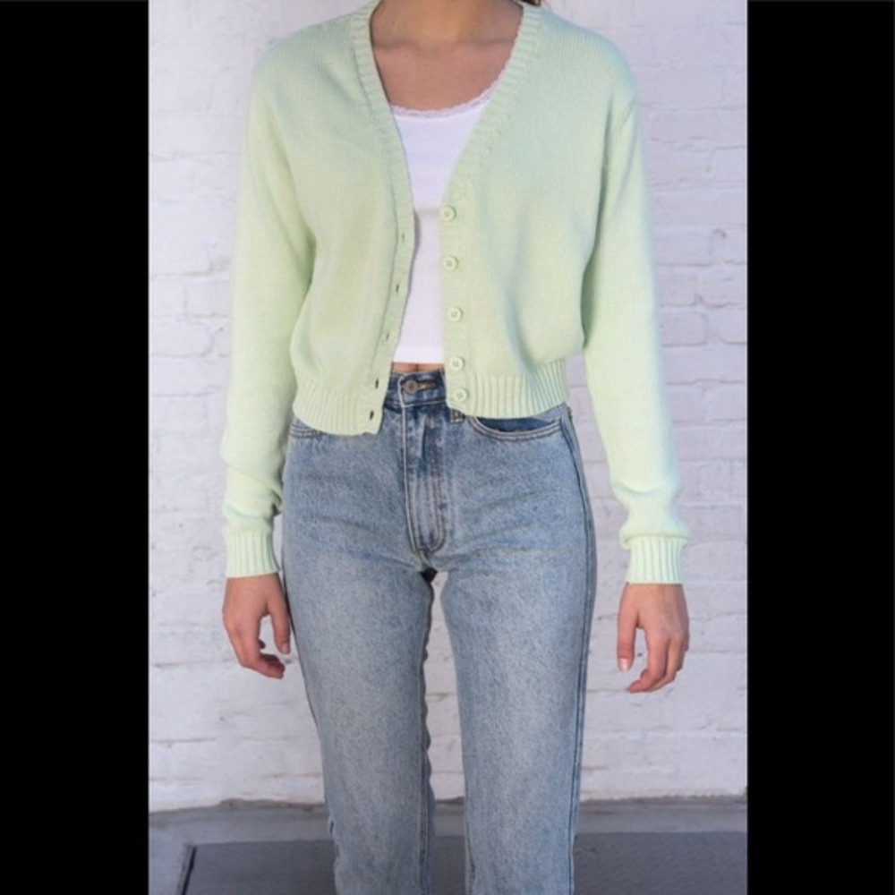 Green Billie Cardigan Brandy Melville